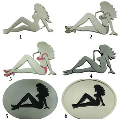 Men Women Belt Buckles Mud Flap Girl Trucker Girl Naked Lady Luck Pin Nude Biker