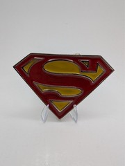 Superman Belt Buckle — DC Comics Logo — Red & Yellow — Used Good Condition