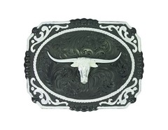 Montana Silversmiths Belt Buckle Cameo Steer Black 25815SB-767M