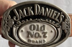 JACK DANIELS Old No. 7 belt and buckle Cowhide Leather Belt 28 RARE Vintage