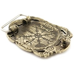Helm of Awe german silver belt buckle, Viking Helm of Terror Scandinavian Pagan