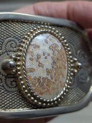 vintage WESTERN buckle belt AGATE hand polished stone COWBOY gemstone ROCK