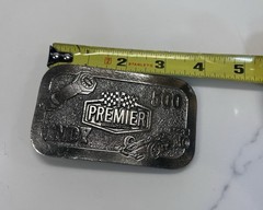 Vintage Silver Indy 500 Belt Buckle Premier The Great American Buckle Co Racing