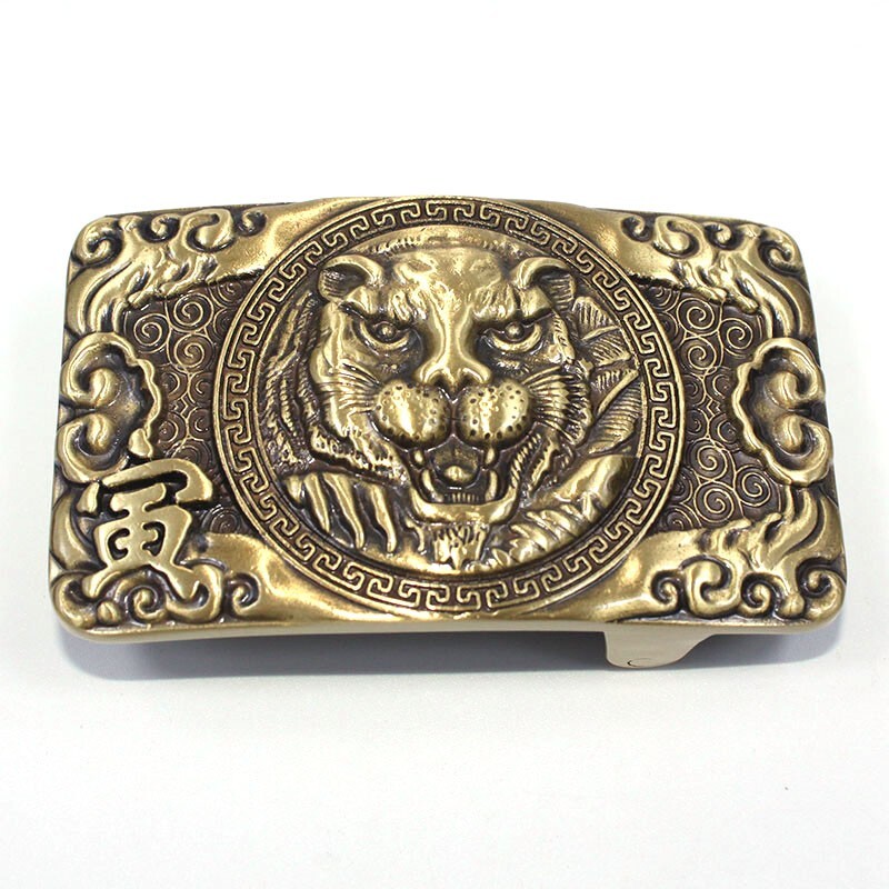 Solid Brass Tiger Belt Buckles Tongue Pin Belt Buckle Fits For 1.5 INCHES Belt