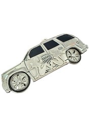 Spinner Belt Buckle Utility Car SUV Wheels Spins Silver Metal Mud Flap Girls New