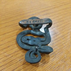 EA Chase Vintage Forged Bronze Hand Made Large Signed Belt Buckle 3.75”x 2.5”