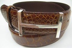 Sterling silver 925 grand icon buckle 40 gr.& Genuine Alligator 1.5  » belt U.S.A