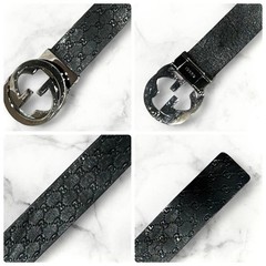 GUCCI Pre-Owned Men&rsquo;S Belt Gg Shima Leather 80 90Cm
