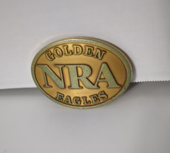 NRA National Rifle Association Golden Eagles Gold-Tone Belt Buckle