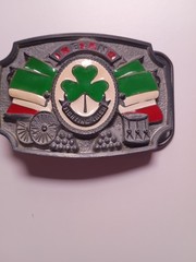 Tanside Ltd Ireland Fighting Irish Belt Buckle W/Shamrock Flag Vintage 2004DD236