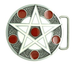 Cross Star Circle Totem Round Metal Belt Buckle