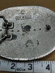 Men&rsquo;s Silver Belt Buckle Vintage USA Made Patriotic Eagle Oval Shaped Large