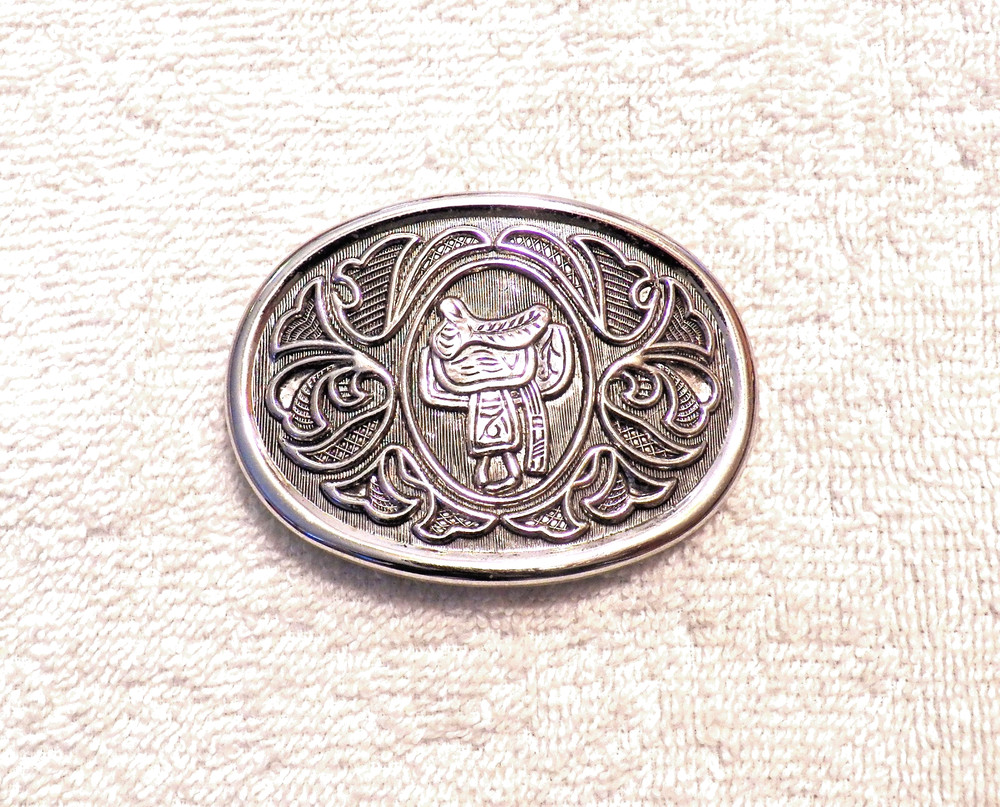 CLASSIC BELT BUCKLE SOUTHWESTERN SADDLE STIRRUPS UNIQUE DESIGN SILVER TONE BB13