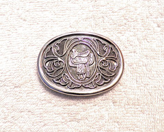 CLASSIC BELT BUCKLE SOUTHWESTERN SADDLE STIRRUPS UNIQUE DESIGN SILVER TONE BB13