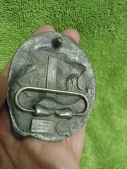 Siskiyou Eagle & Hawk Pewter Belt Buckle 1990, x-89, Oval, Made in USA