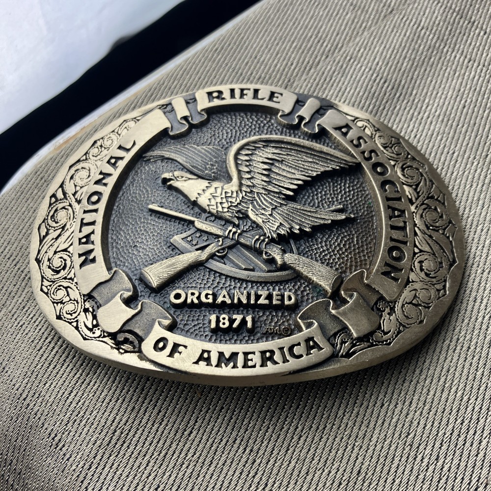 NATIONAL RIFLE ASSOCIATION OF AMERICA BELT BUCKLE SOLID BRASS