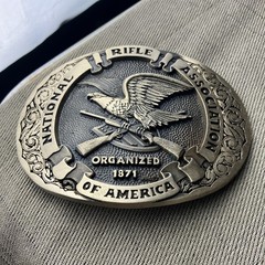 NATIONAL RIFLE ASSOCIATION OF AMERICA BELT BUCKLE SOLID BRASS