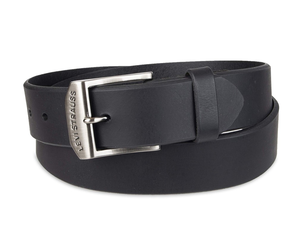 Levi&rsquo;s Men&rsquo;s 100% Leather Belt with Prong Buckle, Black, 44, Black Benito B&t