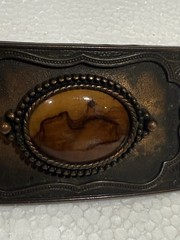 vintage PICTURE JASPER belt buckle SOUTHWESTERN native american GEMSTONE