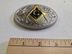 MASON FREEMASONS MASONIC SILVER GOLD WESTERN COWBOY RODEO BELT BUCKLE