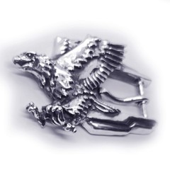 Eagle Flying Sterling Silver Belt Buckle