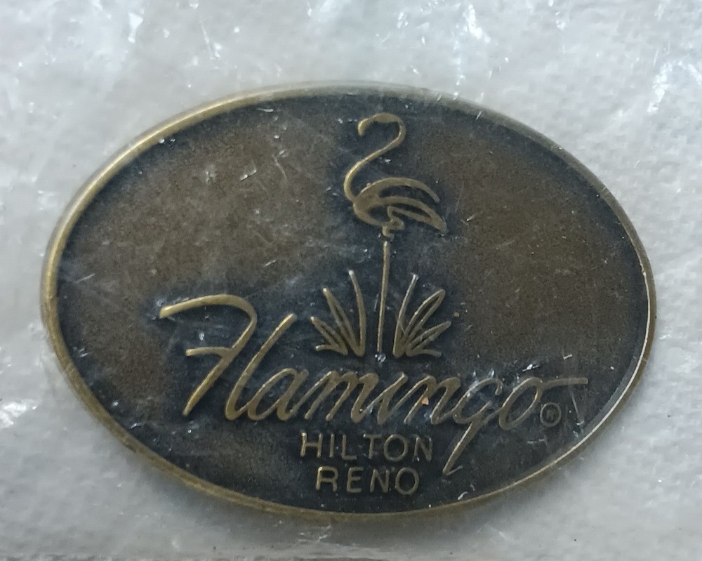BELT BUCKLE from the FLAMINGO HILTON RENO in original plastic,/ FREE SHIPPING