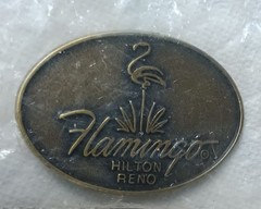 BELT BUCKLE from the FLAMINGO HILTON RENO in original plastic,/ FREE SHIPPING