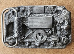 Vintage 1983 Siskiyou America&rsquo;s Firefighters Ever Ready Ever Willing Belt Buckle
