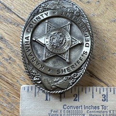 OBSOLETE 1989 Kanawha County West Virginia Sheriff Department Brass Belt Buckle