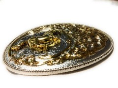 ✖ HQ WESTERN Horse Cowboy Rodeo Style Belt Buckle Heritage Gold silver plated US