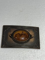 vintage PICTURE JASPER belt buckle SOUTHWESTERN native american GEMSTONE