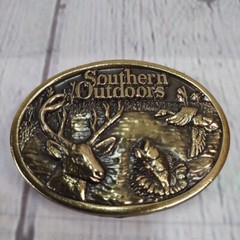 1986 VTG SOUTHERN OUTDOORS belt buckle SOLD BRASS made in USA Limited Edition