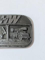 Vintage Lewis H Worrad Co. 33 Years Of Service Belt Buckle Gas Elec Telephone