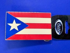 Puerto Rico Flag Commemorative Patriotic 2004 Belt Buckle by Silver Moon