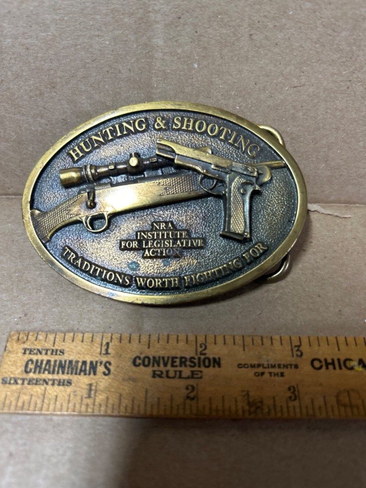 Vintage NRA HUNTING AND SHOOTING BELT BUCKLE
