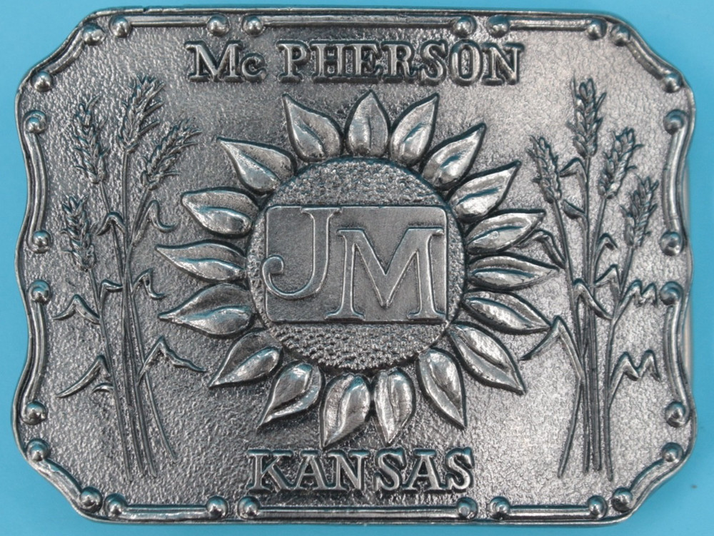 VTG 80s/90s McPherson Kansas Johns-Manville Manufacturing Western Belt Buckle