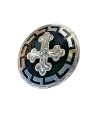 Western Mens Belt Buckle 3.25 x 3.25 in Southern Cross Cowboy Black Silver 1.5