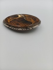 SSI Diamondback Ratter Flying Eagle Amber Resin Belt Buckle Free Ship! T1299