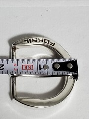 Fossil Logo Silver Tone Modern Replacement Belt Buckle 1½ »X 1½ » Pre-Owned