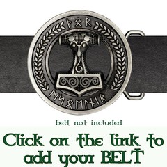 Thors Hammer Viking Metal Belt Buckle Biker UK Laurel Leaf Roman Nordic