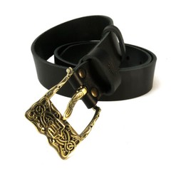 Brass belt buckle Runic, pin type, runic buckle, ornament for 1.5 casual belt