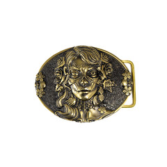 Sugar Skull Woman belt buckle, Skull El Día de Muertos, The Day of the Dead