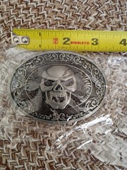 Skulls Collection Gray & Black Belt Buckle