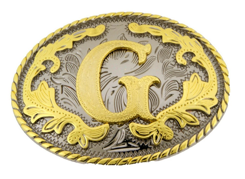 Initial Letter G Belt Buckle Western Rodeo Cowboy hebilla de cinturón inicial