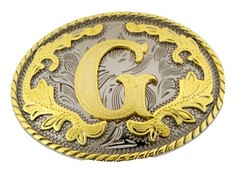 Initial Letter G Belt Buckle Western Rodeo Cowboy hebilla de cinturón inicial