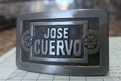 Vintage 1977 Jose Cuervo Belt Buckle Silver Tone Tequila Alcohol Promotional