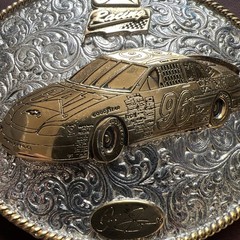 Caterpillar CAT Equipment Gold Silver Plate Belt Buckle NASCAR 96 David Green