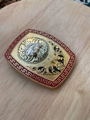 Western Buckle Gold Silver Red Horse Head Buckle Cowboy 2 » Hebillas Vaqueras