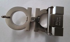 AUTH. SALVATORE FERRAGAMO SILVER GANCINI BELT BUCKLE FOR 1.3&Prime; WIDE BELT STRAP