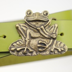 Charming Frog Belt Buckle in Antique Copper with Rustic Character